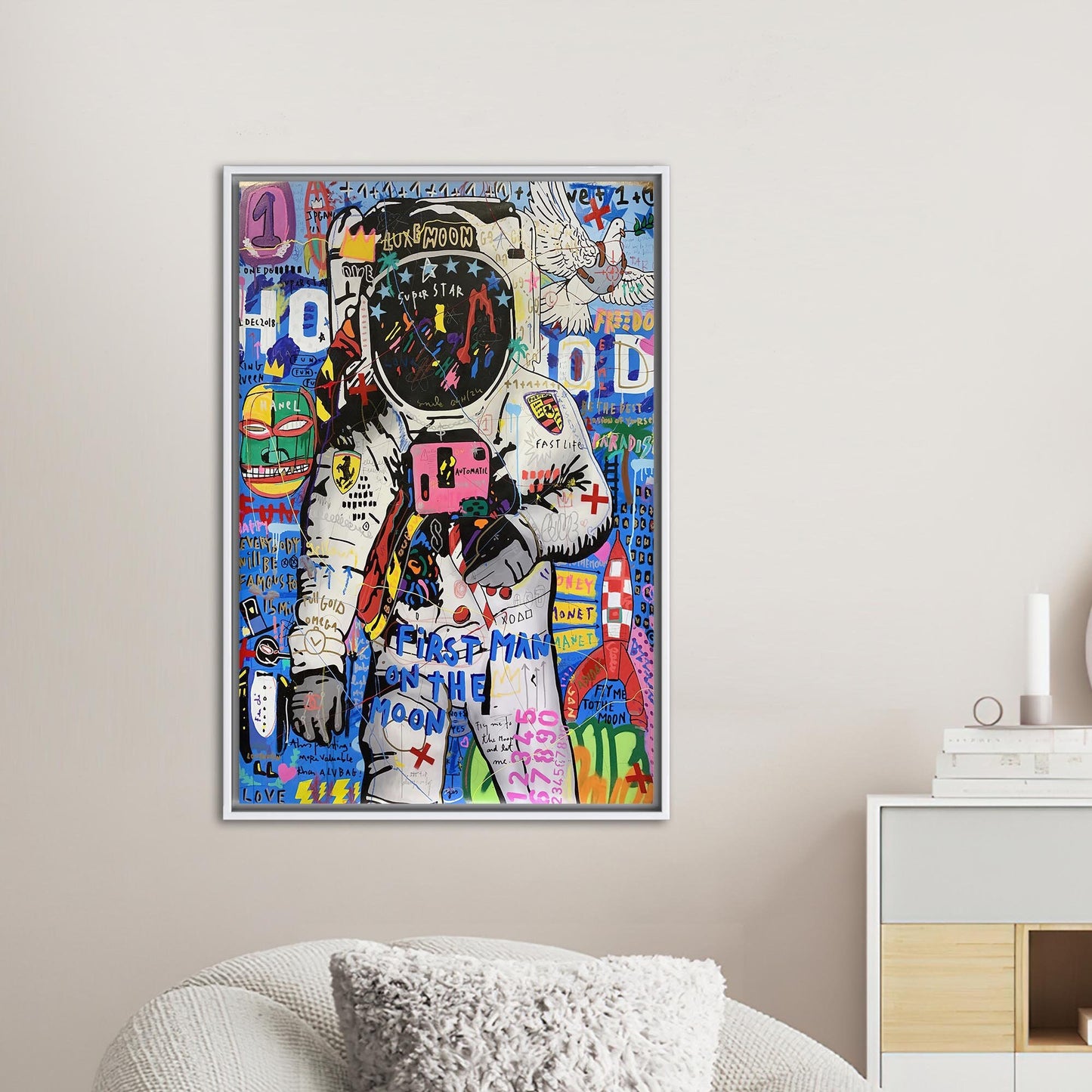 Graffiti Astronaut Space Enthusiasts Canvas Print