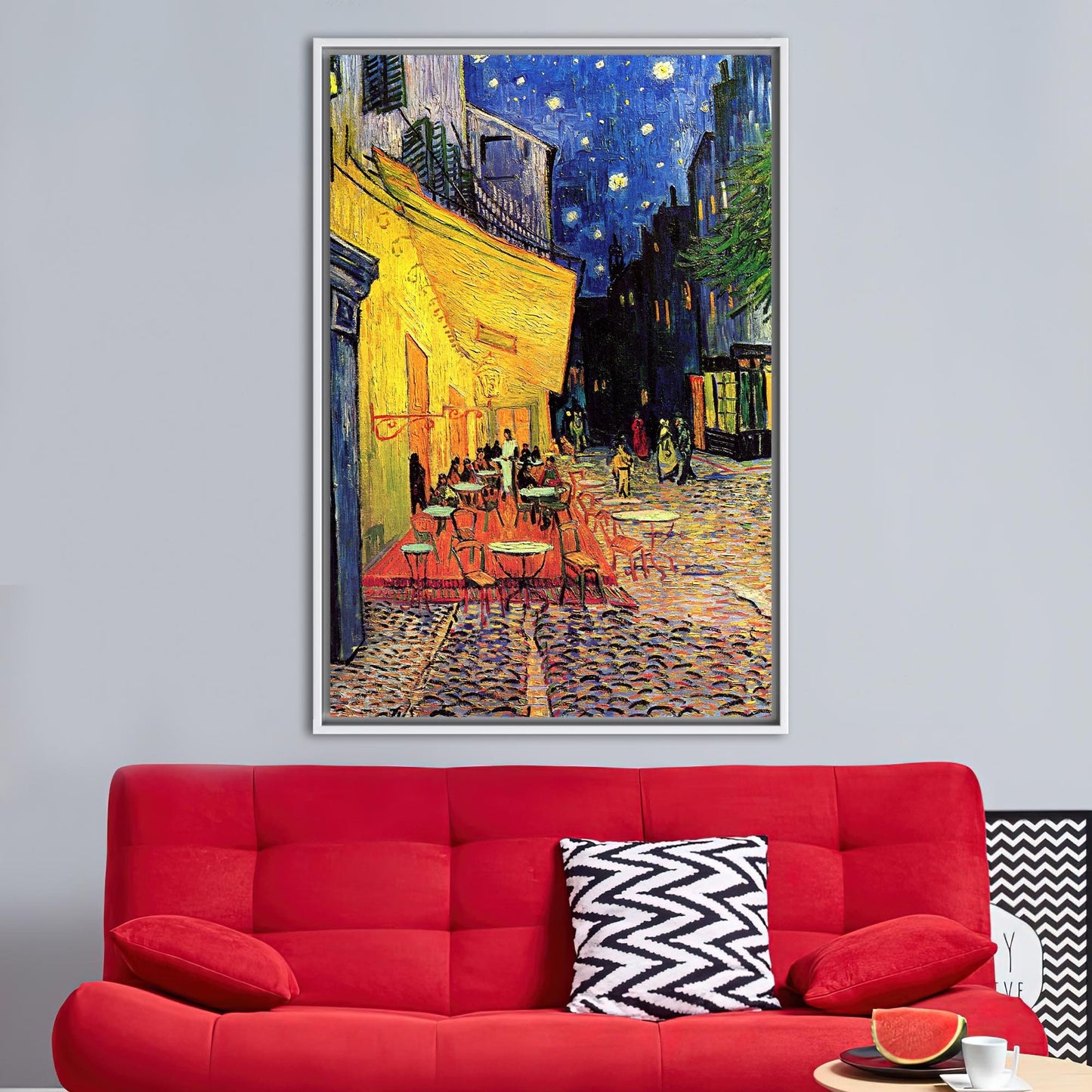 Cafe Terrace Night Starry Sky Canvas Print