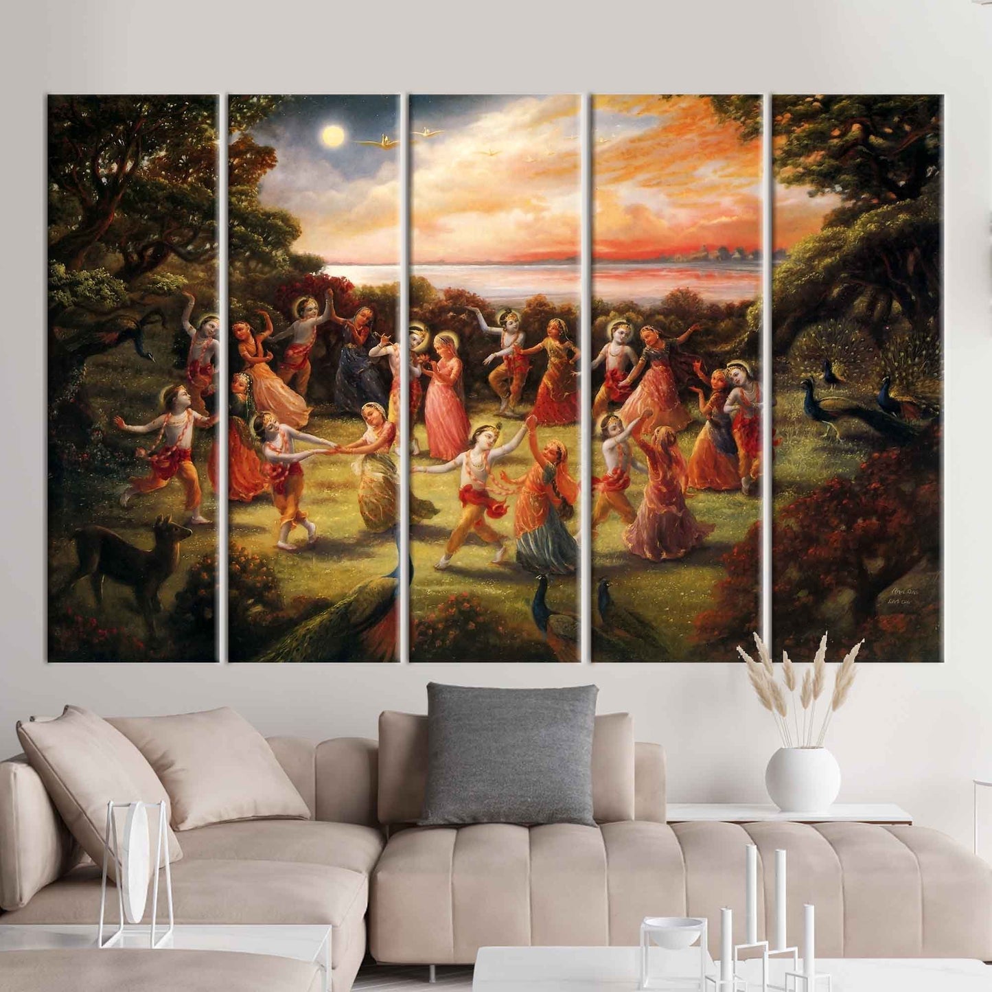 Radha Krishna Dance Indian Rasa Canvas Print
