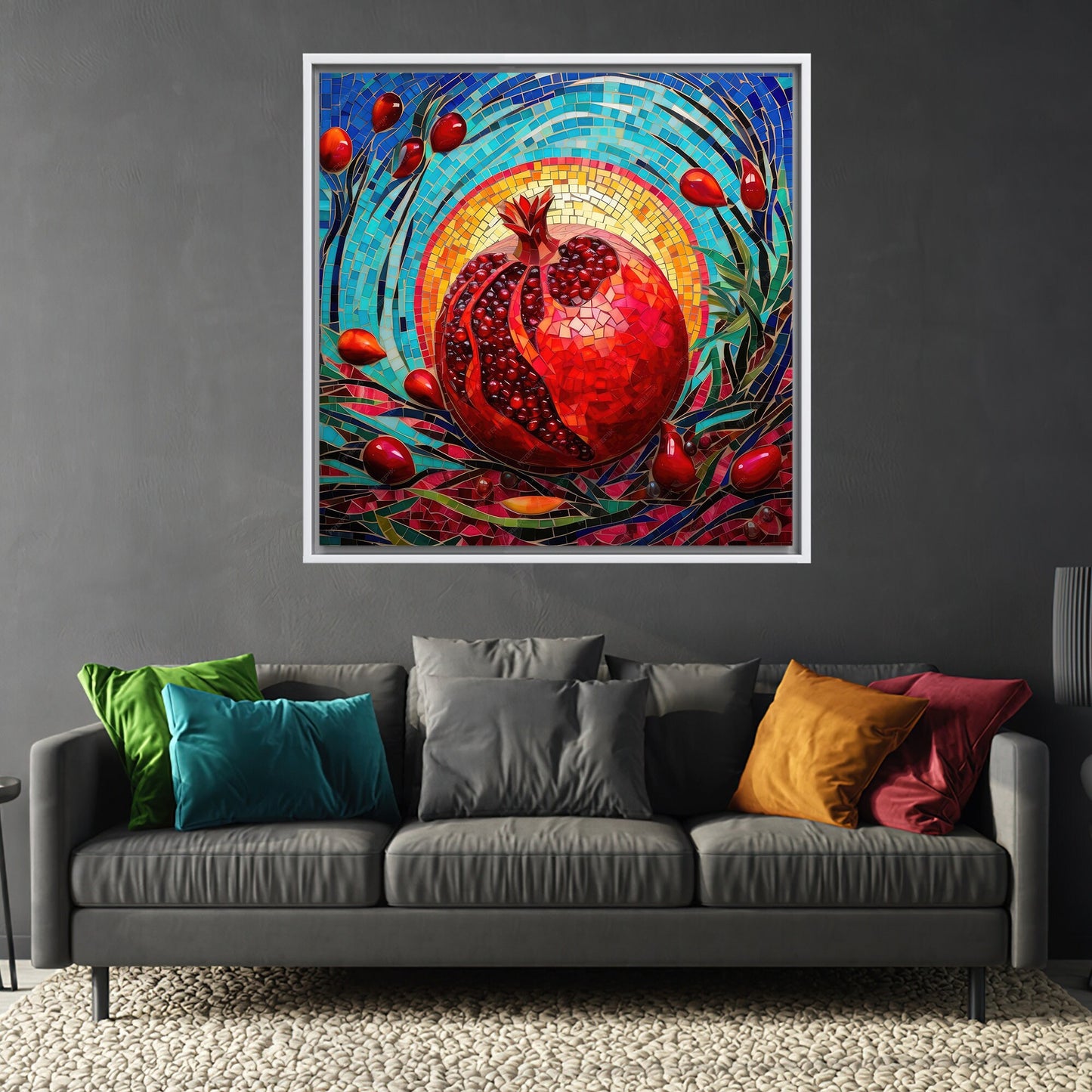 Red Pomegranate Abstract Canvas Print