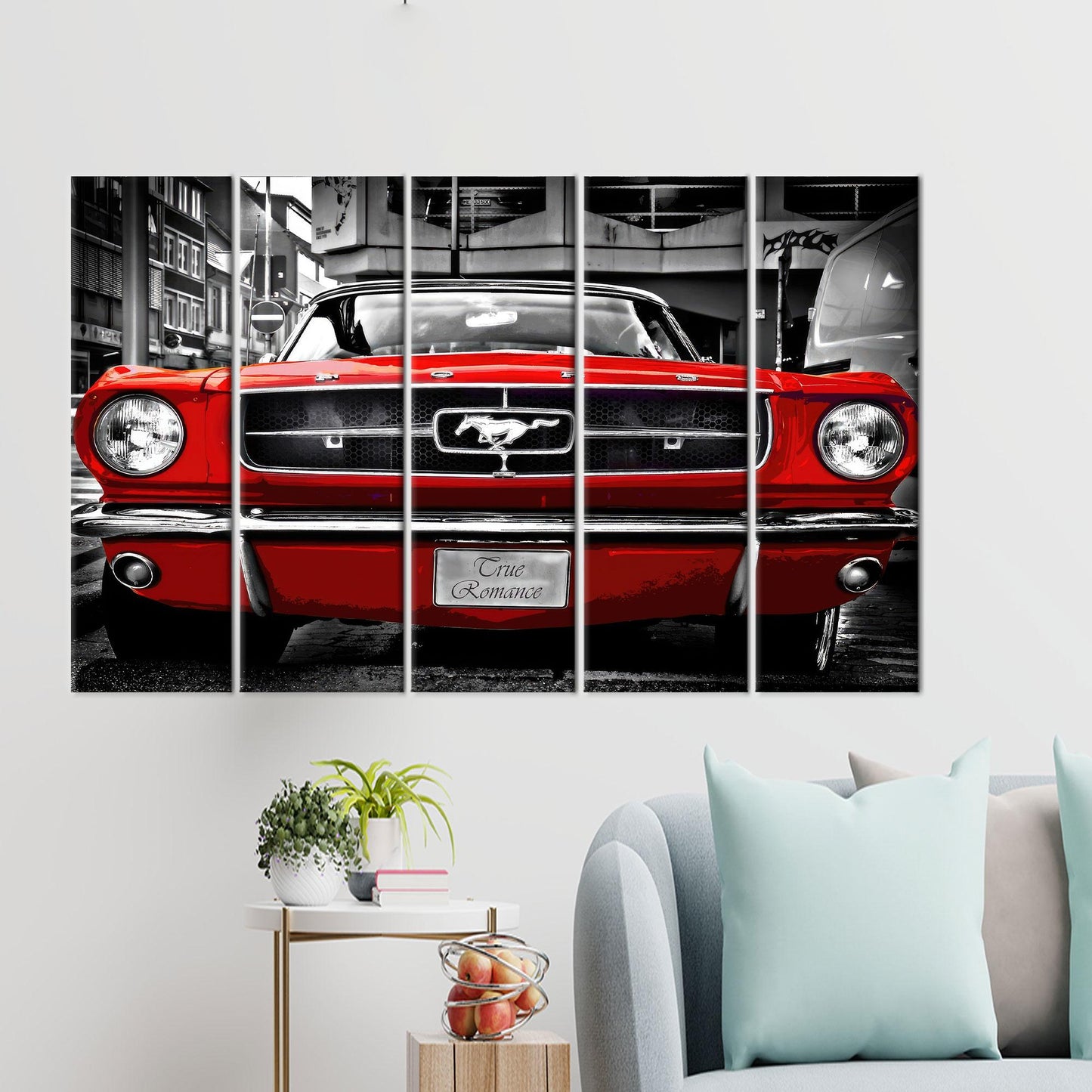 Red Ford Mustang Shelby Car Canvas Print