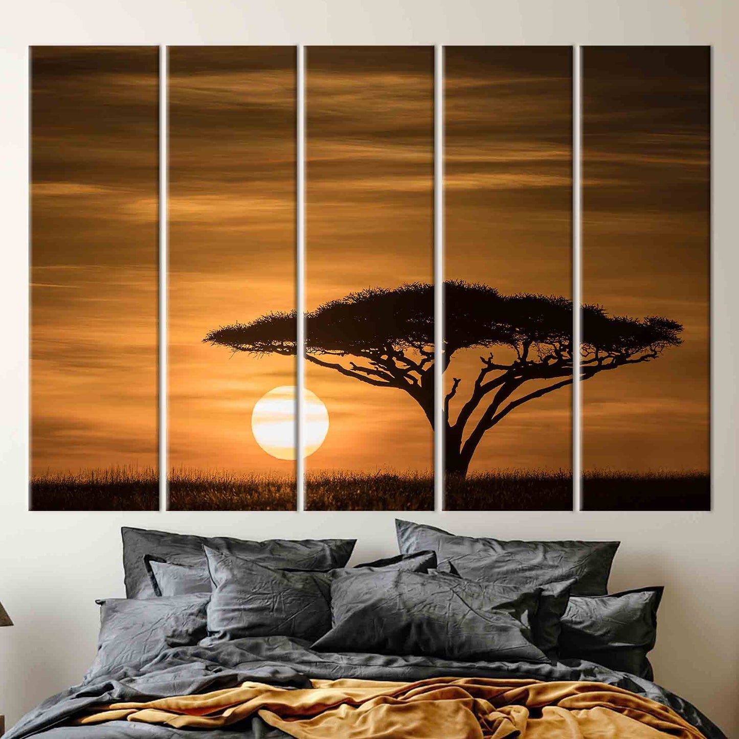 Serengeti Sunrise Landscape 3D Canvas Print