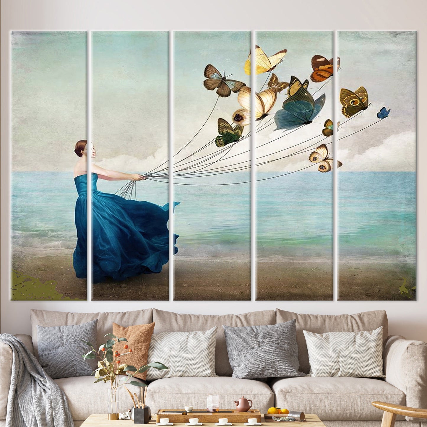 Abstract Woman Butterflies Butterfly Lover Canvas Print