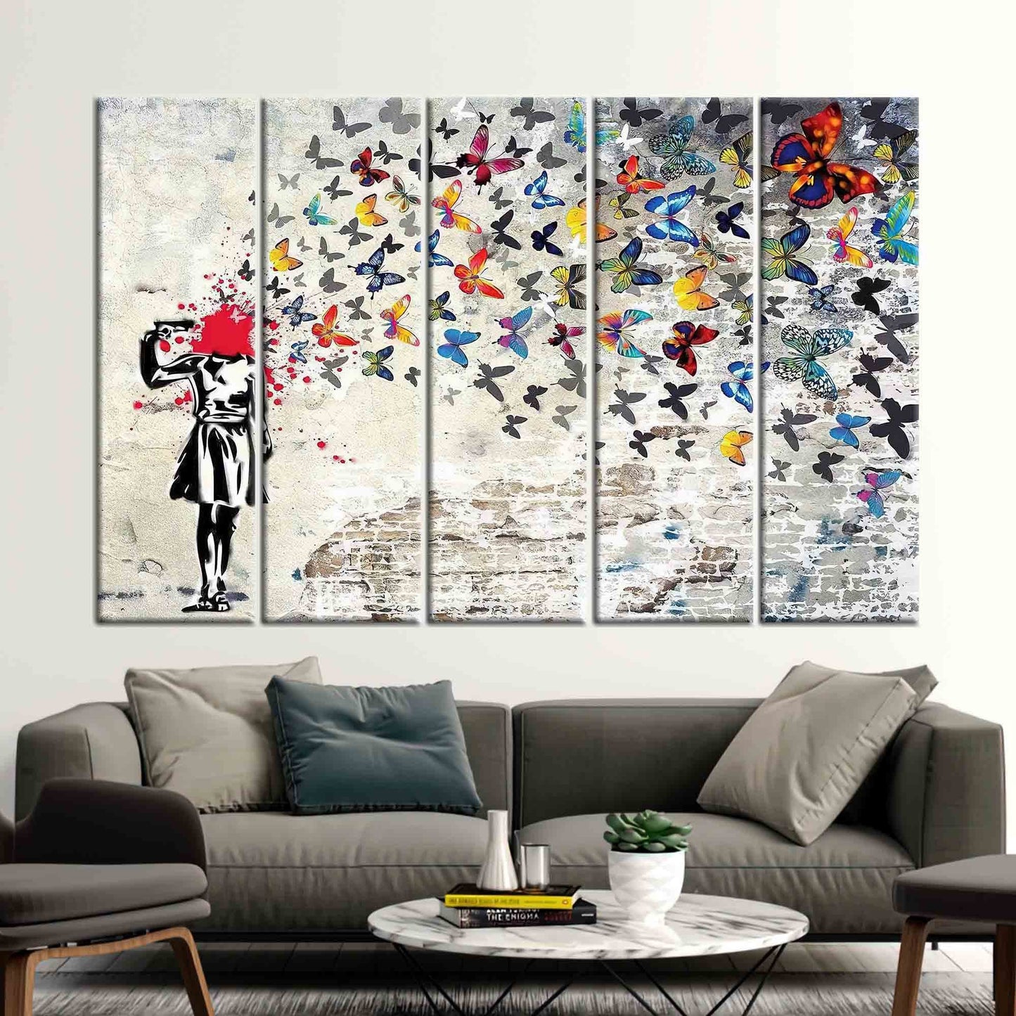 Butterfly Girl Suicide Street Banksy Canvas Print