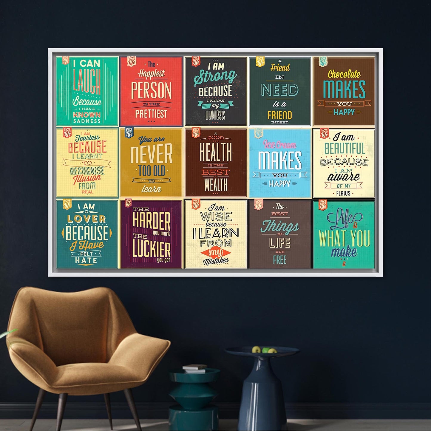 Inspirational Positive Quotes Workplace Canvas Print