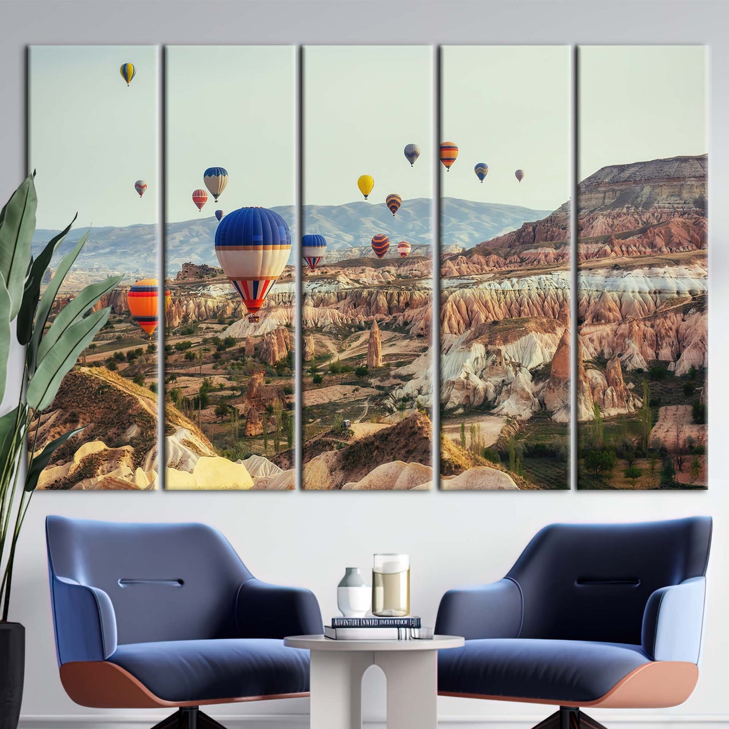 Printed Canvas Art: Air Balloon View Canvas, Urgup Wall Art, Goreme Landscape