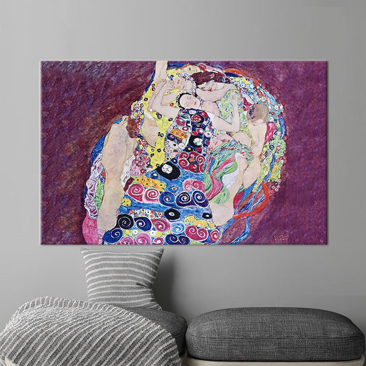 Vintage Klimt Artwork Canvas Print - The Virgin Famous Reproduction Poster