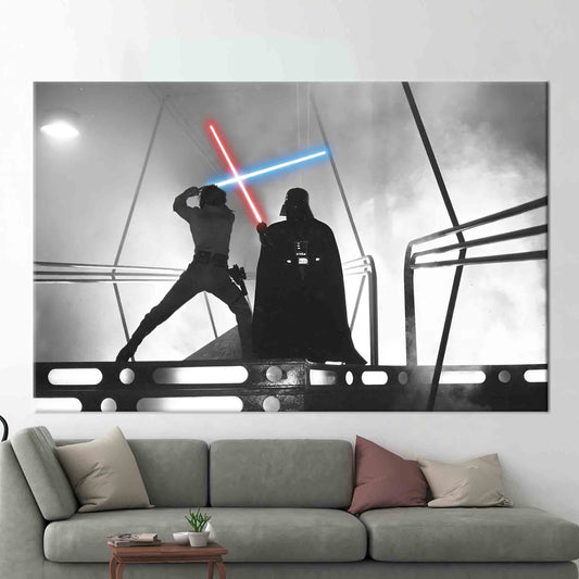 Darth Vader Luke Skywalker Fight Canvas Print - Modern Star Wars Wall Decor