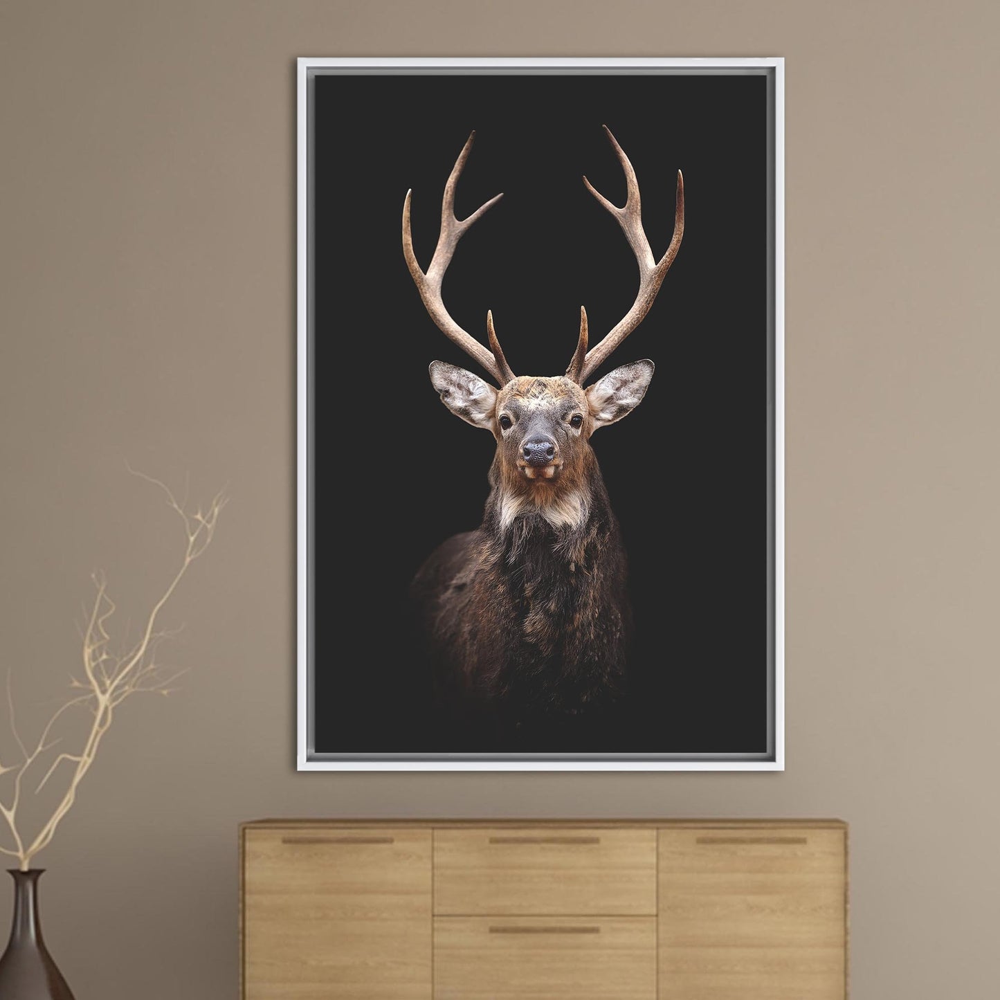 Deer Photography Natural Palette Canvas Print
