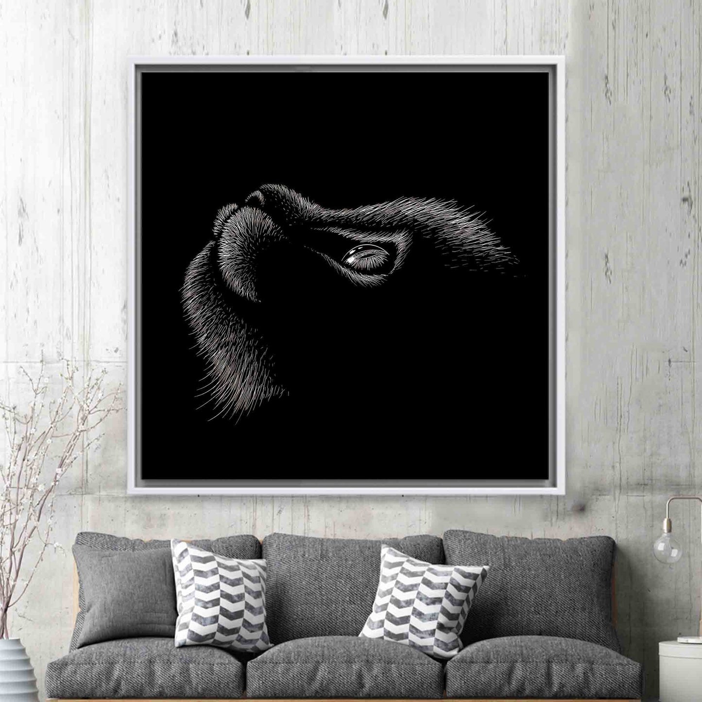Black Cat Drawing Canvas Print