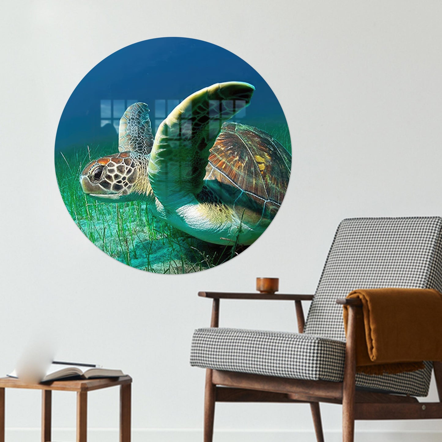 Tropical Turtle Glass Wall Art