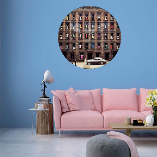 Ormond Gigli Art Decor: Reproduction Glass Wall Art with Girls in the Windows