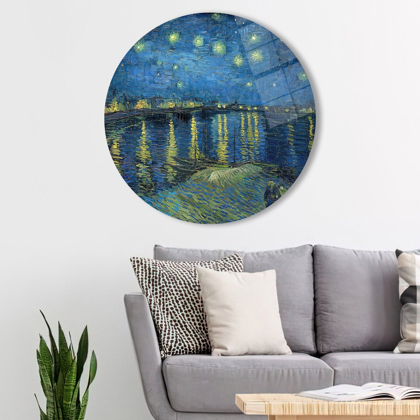 Starry Night Over Rhone Glass Wall Art