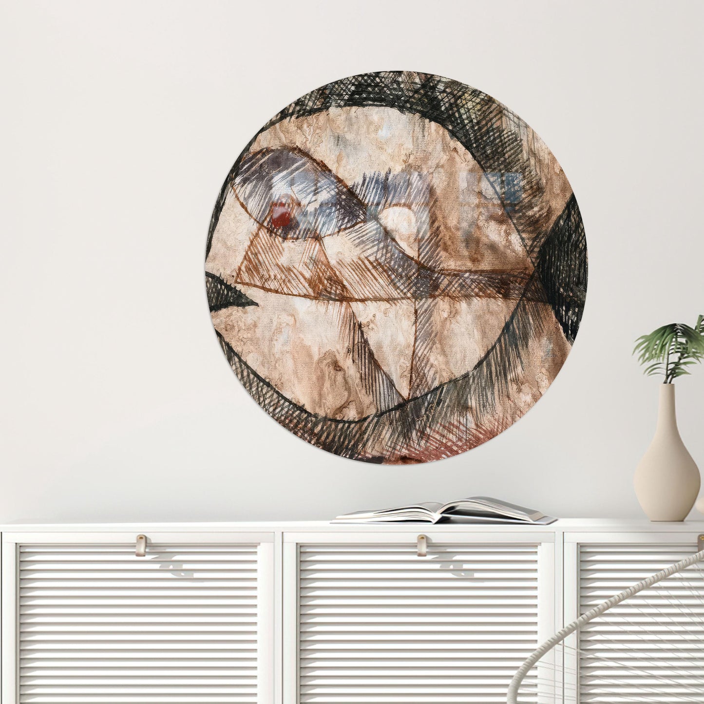 Abstract Fish Boho Par Glass Wall Art