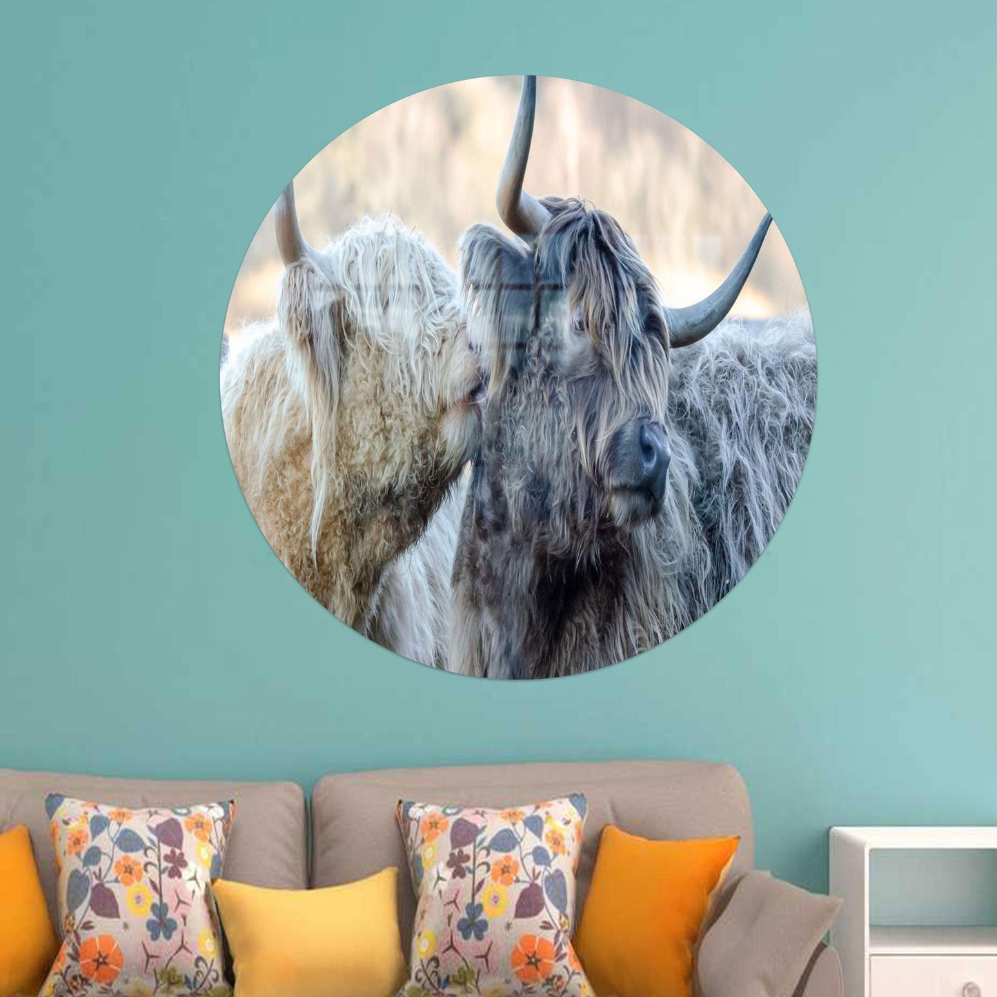 Two Ox Glass Wall Art