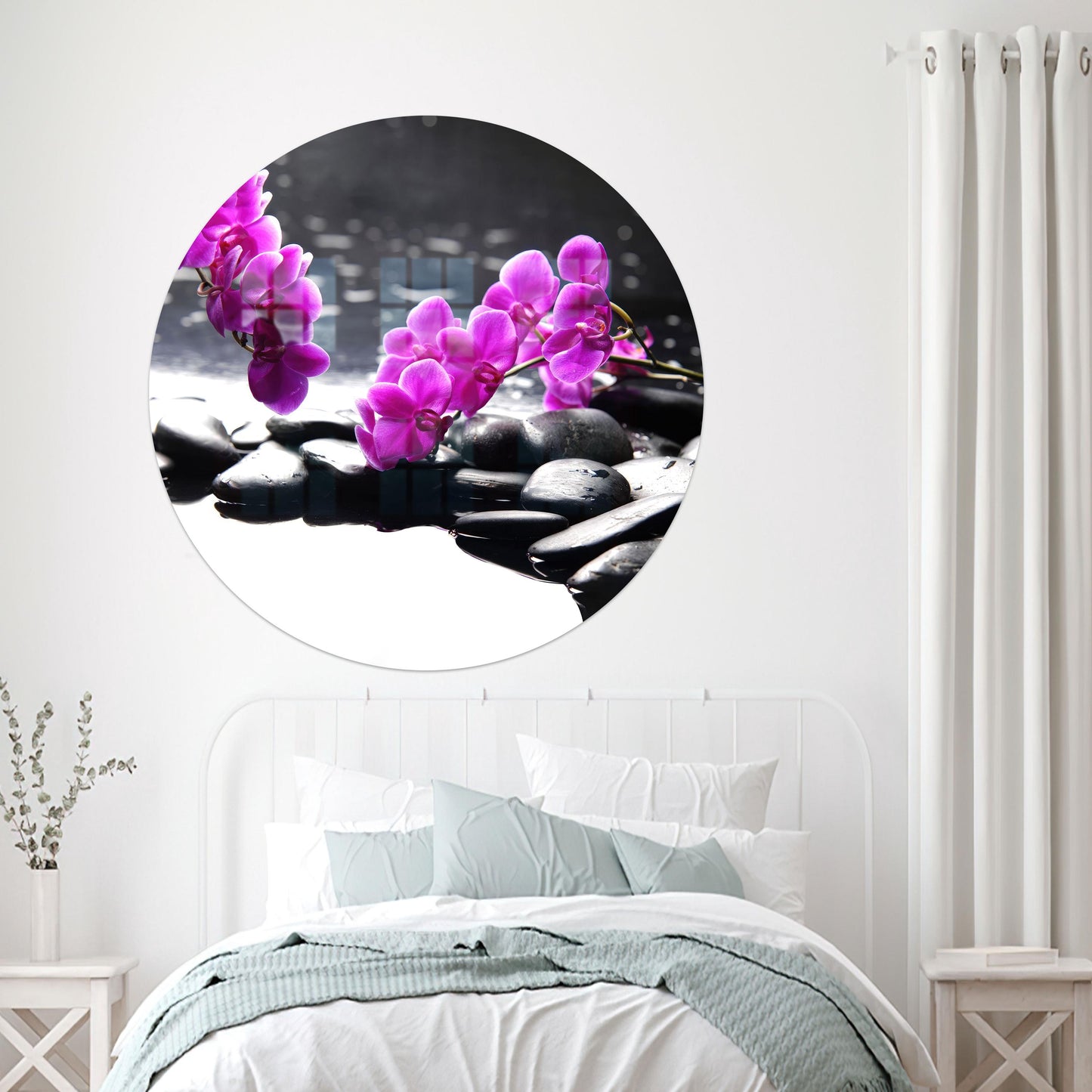 Printing Orchid and Spa Glass Wall Art