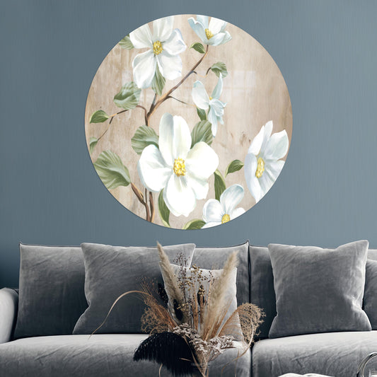 White Daisy Glass Wall Decor, Tempered Glass Botanical Print, flower Gift Box