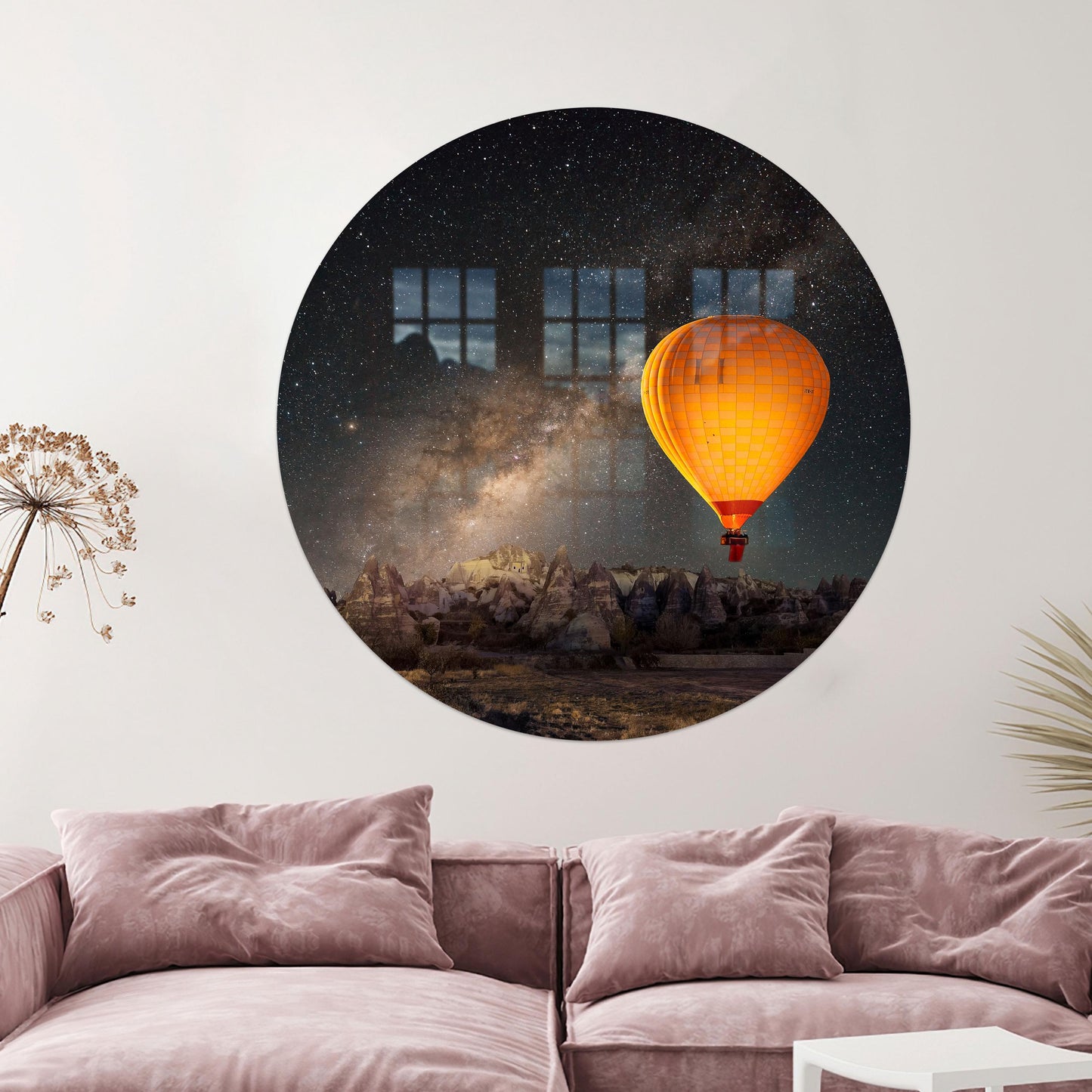 Star at Night Milky Glass Wall Art