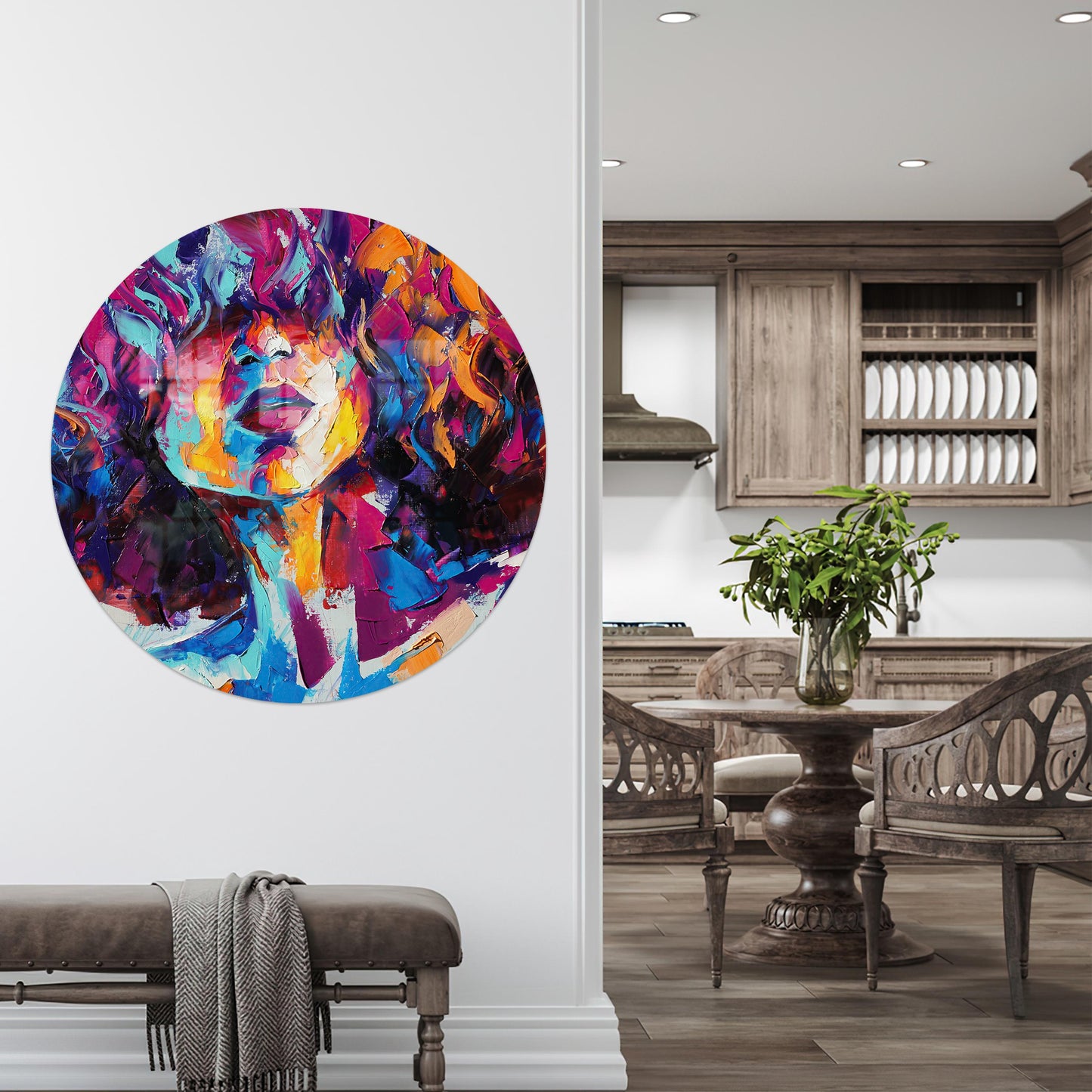 African Woman Glass Wall Art