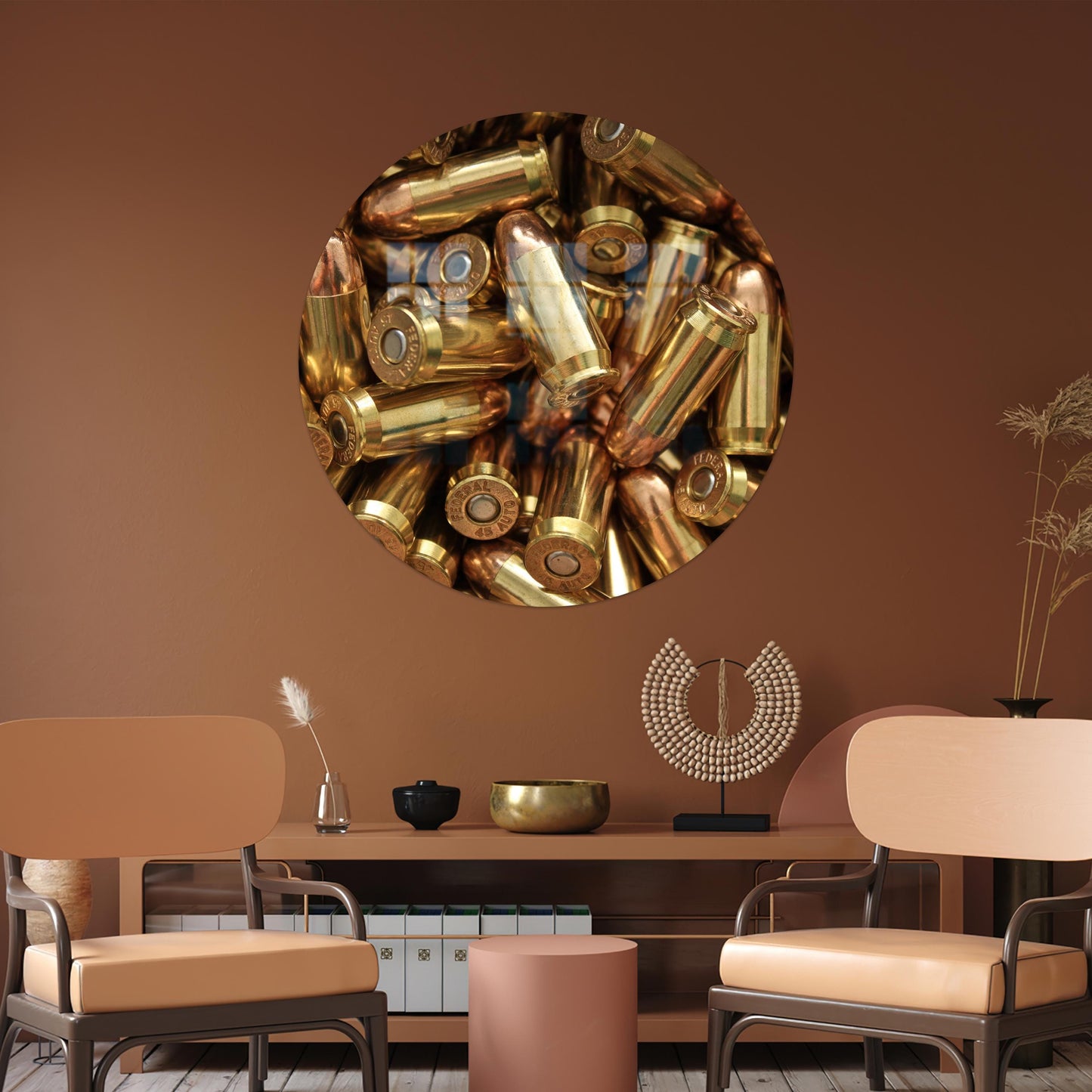 Bullet Gun Glass Wall Art
