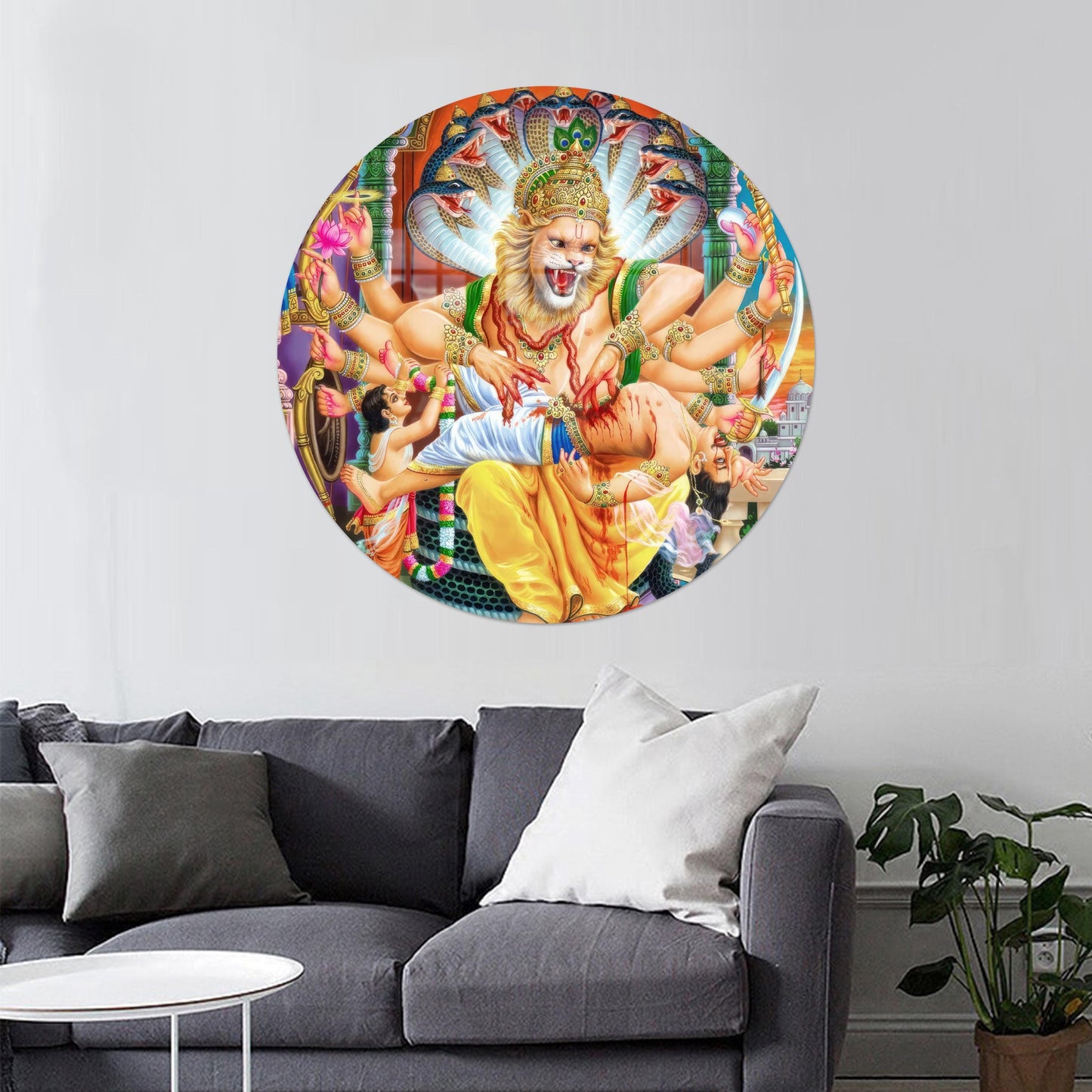 Lord Parvati Indian Glass Wall Art