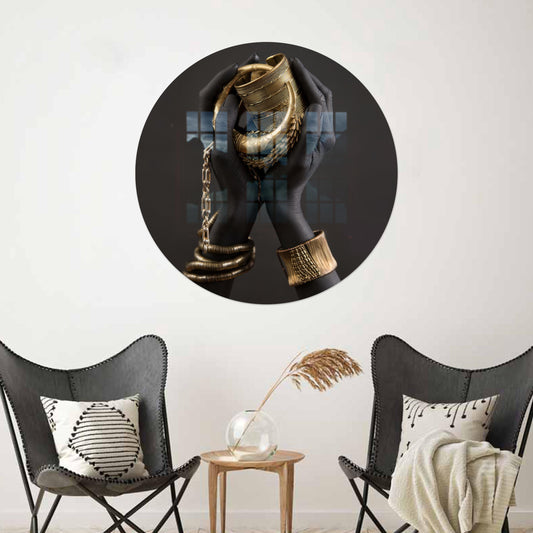 Gold Glass African Woman Wall Hanging, Handcrafted Luxury Art Decor, Personalized Gift