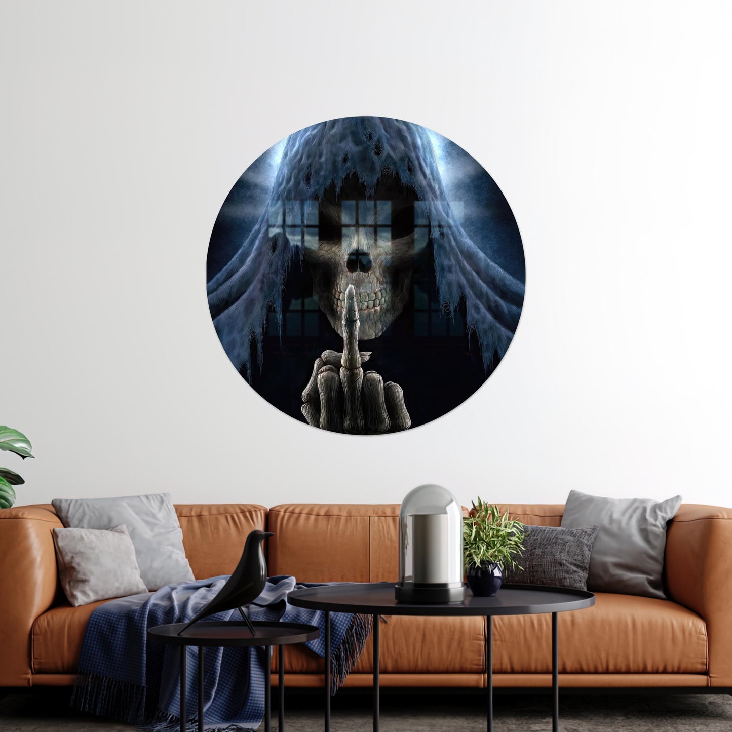 Printing Satanic Demon Horror Glass Wall Art
