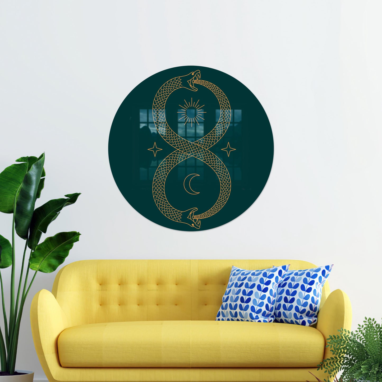 Infinity Ouroboros Snake Glass Wall Art