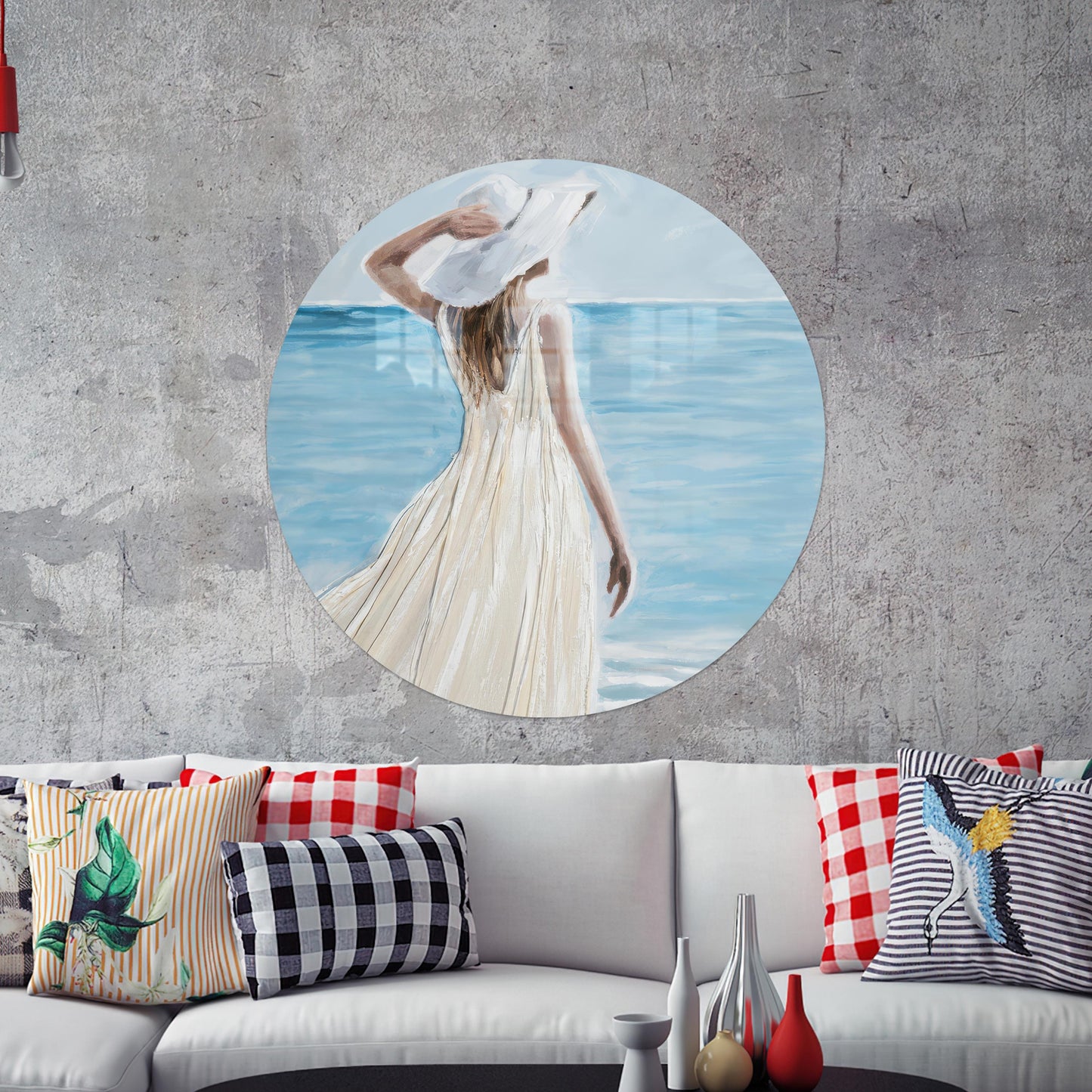 White Lady Holiday Glass Wall Art