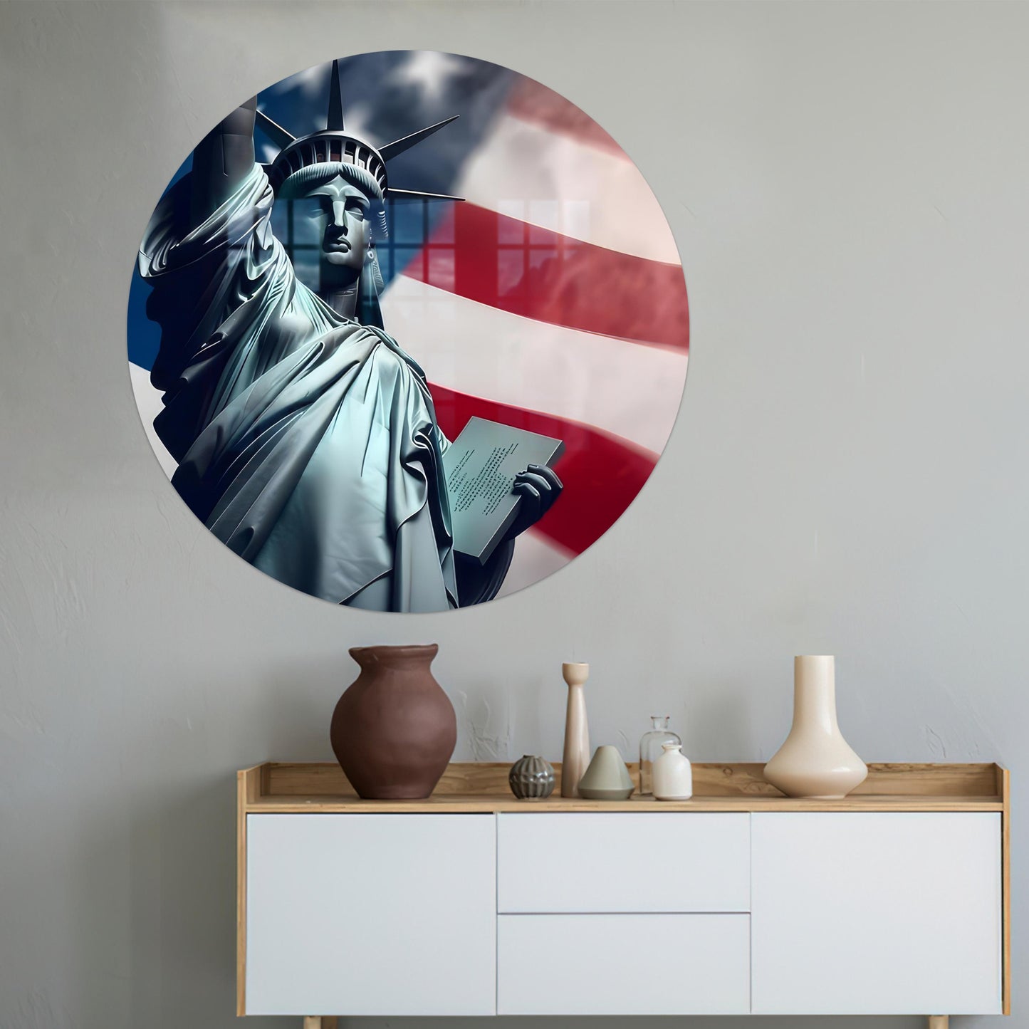 Statue Liberty Glass Wall Art