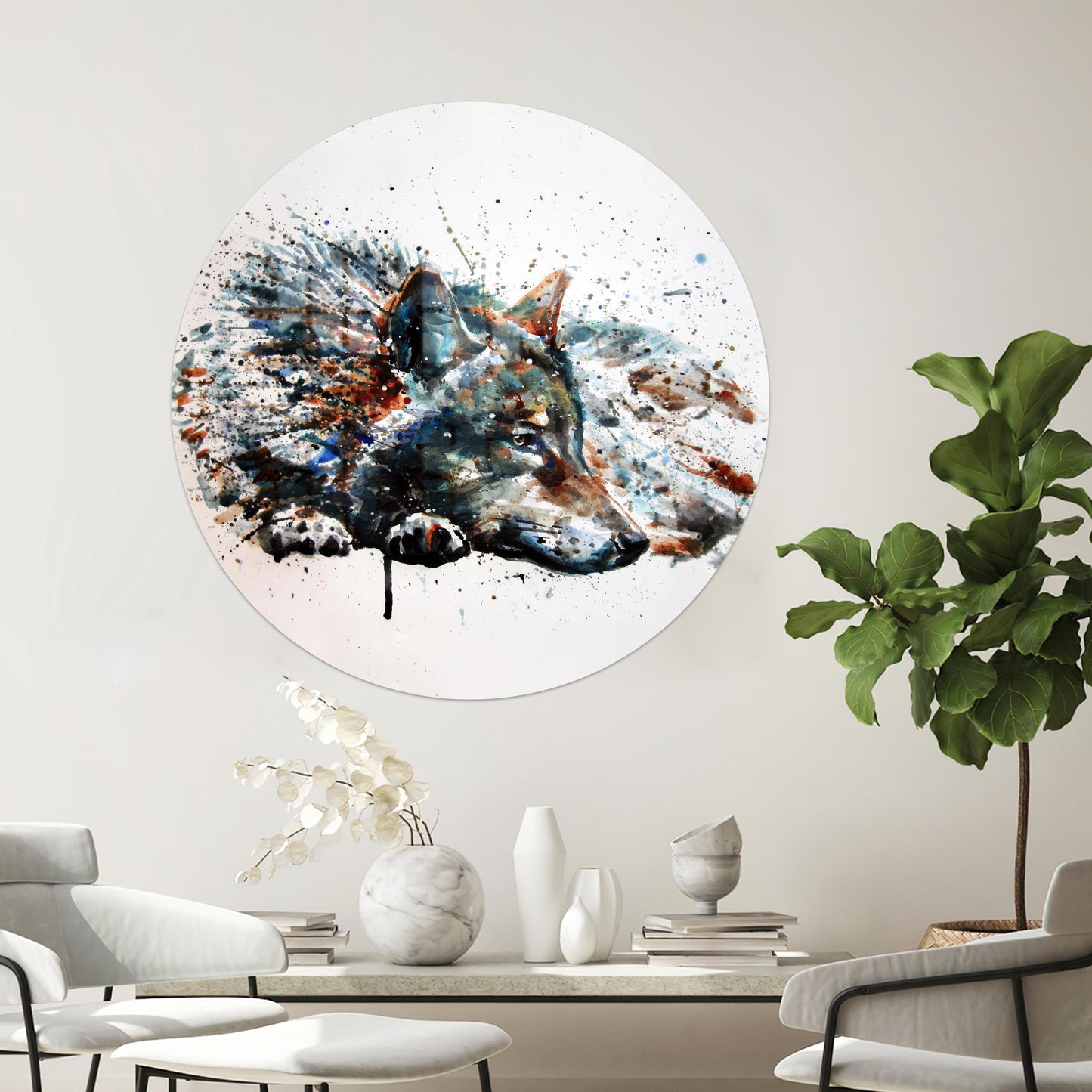 Wolf Glass Printing: Trendy Animal Glass Wall Art for Modern Home Decor