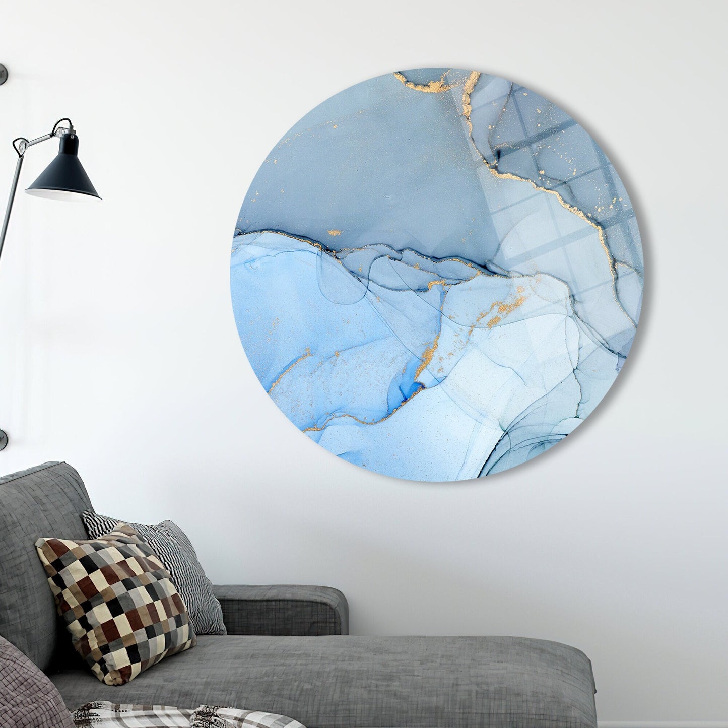 Shimmery Blue Glass Wall Art