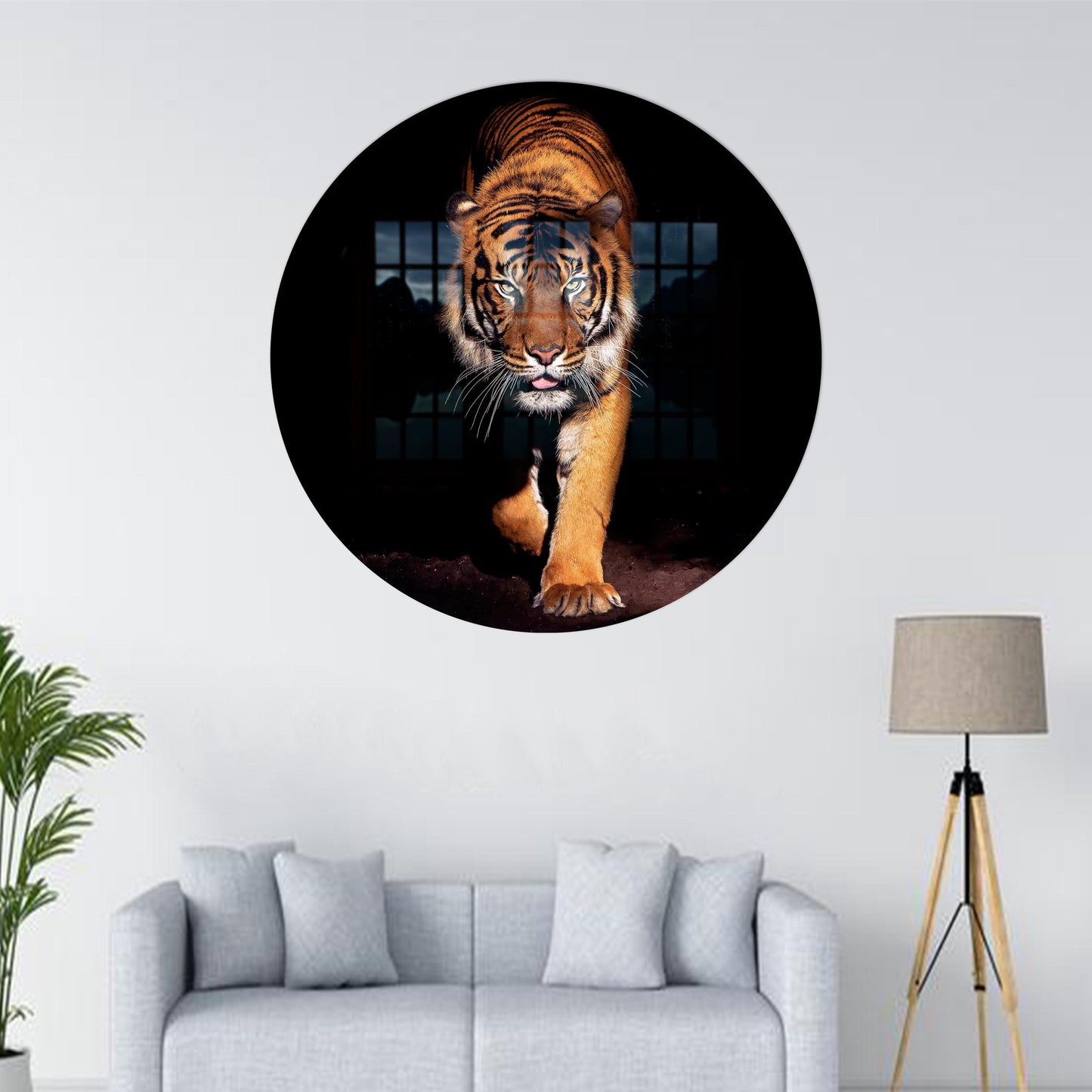 Tiger Wedding and Man Glass Wall Art