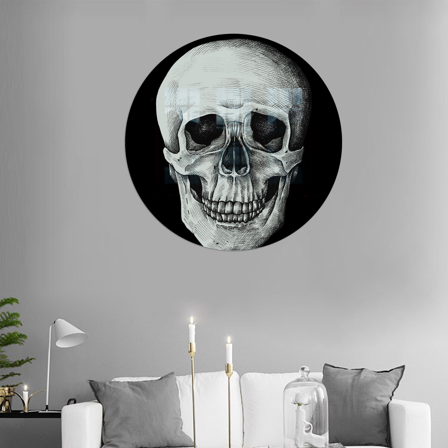 Skull Bohemian Glass Wall Art