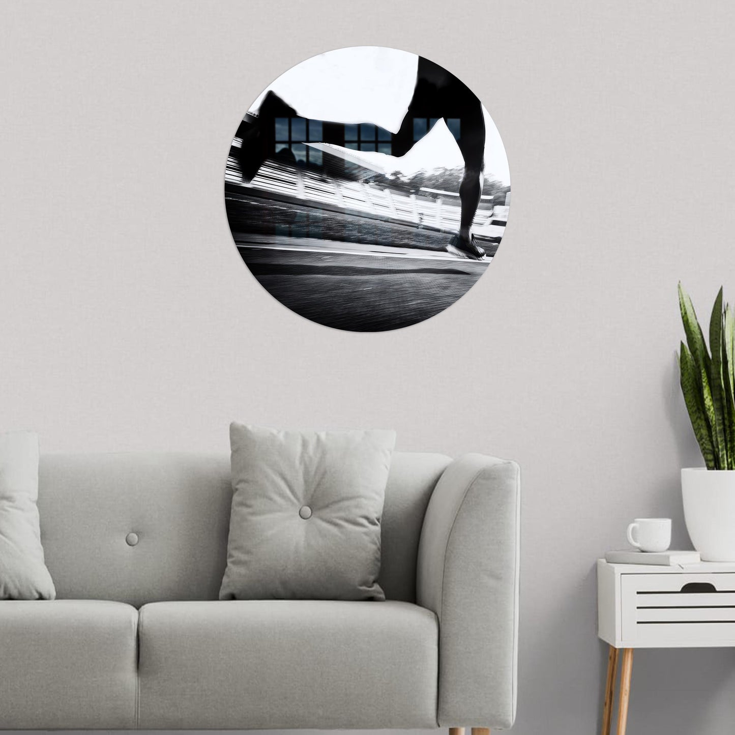 Running Sports Glass Wall Art