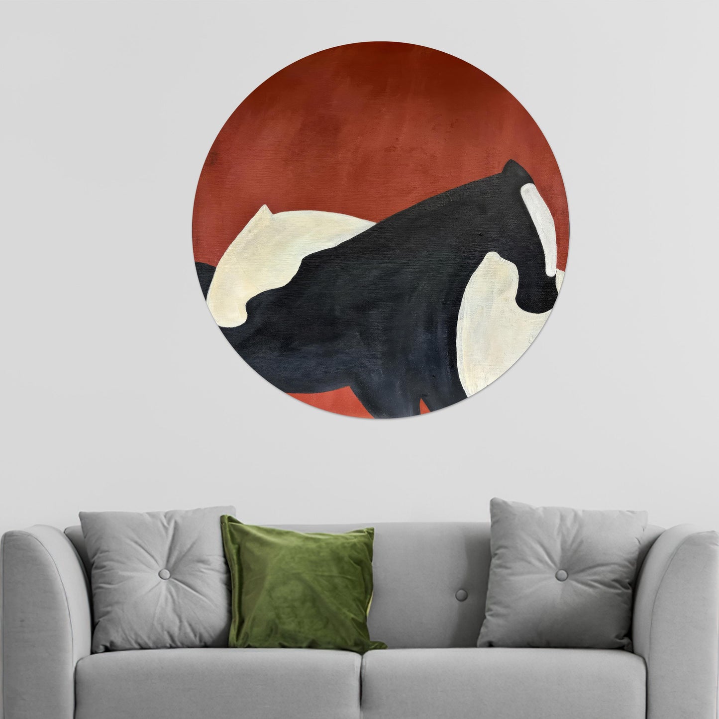 Abstract Horse Couple Glass Wall Art