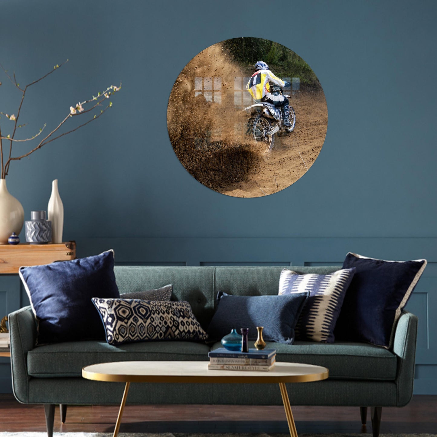 Mountainbiker Printing Garage Biker Glass Wall Art