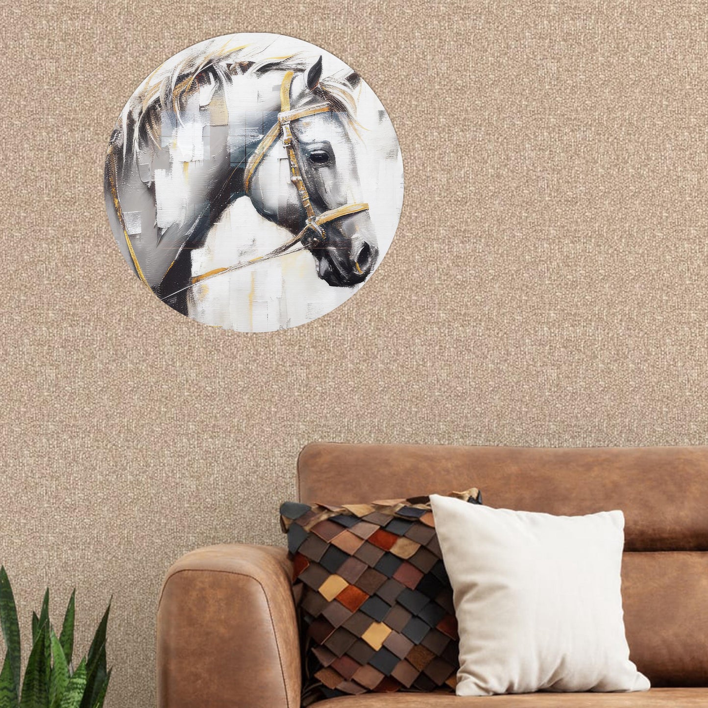 Abstract Horse Painting Printable Glass Wall Art