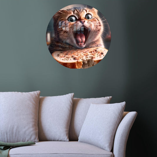 Personalized Cat Glass Art: Cute Animal Glass Print for Bridesmaid Gift or Kitchen Wall Decor