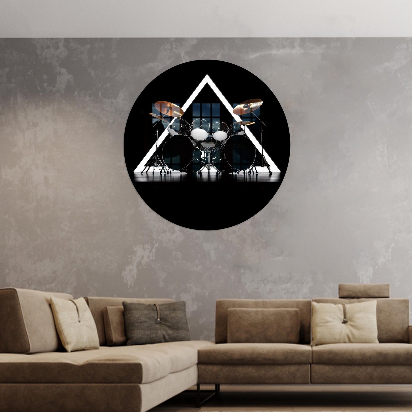 Drum Kit Office Musicians Glass Wall Art