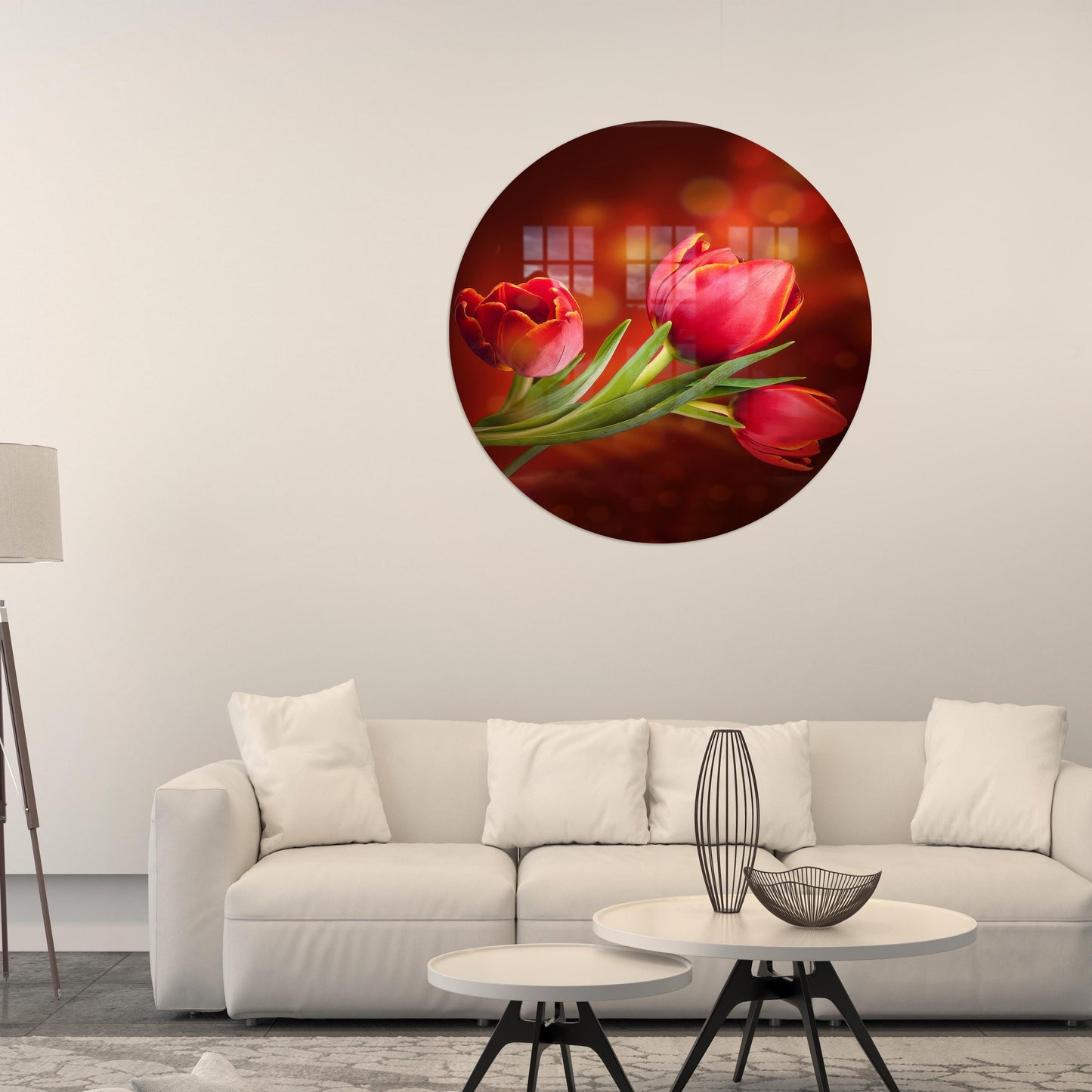 Red Tulip Her Glass Wall Art