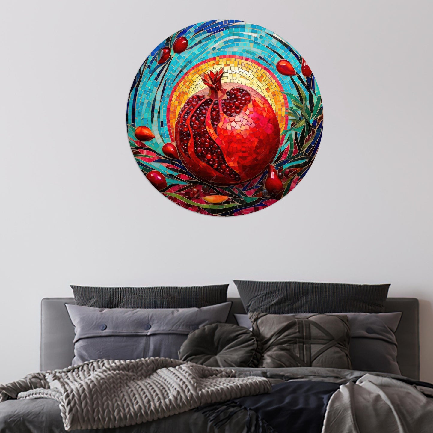 Red Pomegranate 3D Glass Wall Art