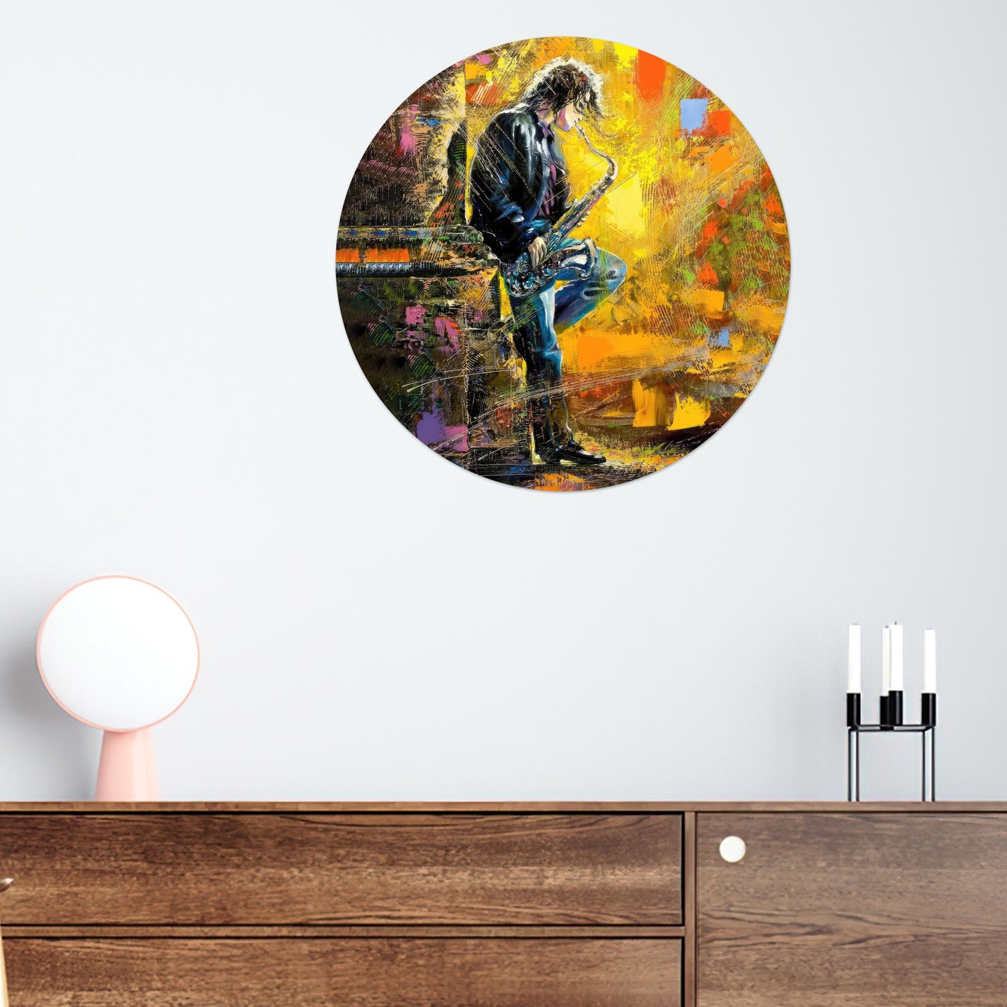Jazz Music Saxophone Glass Wall Art