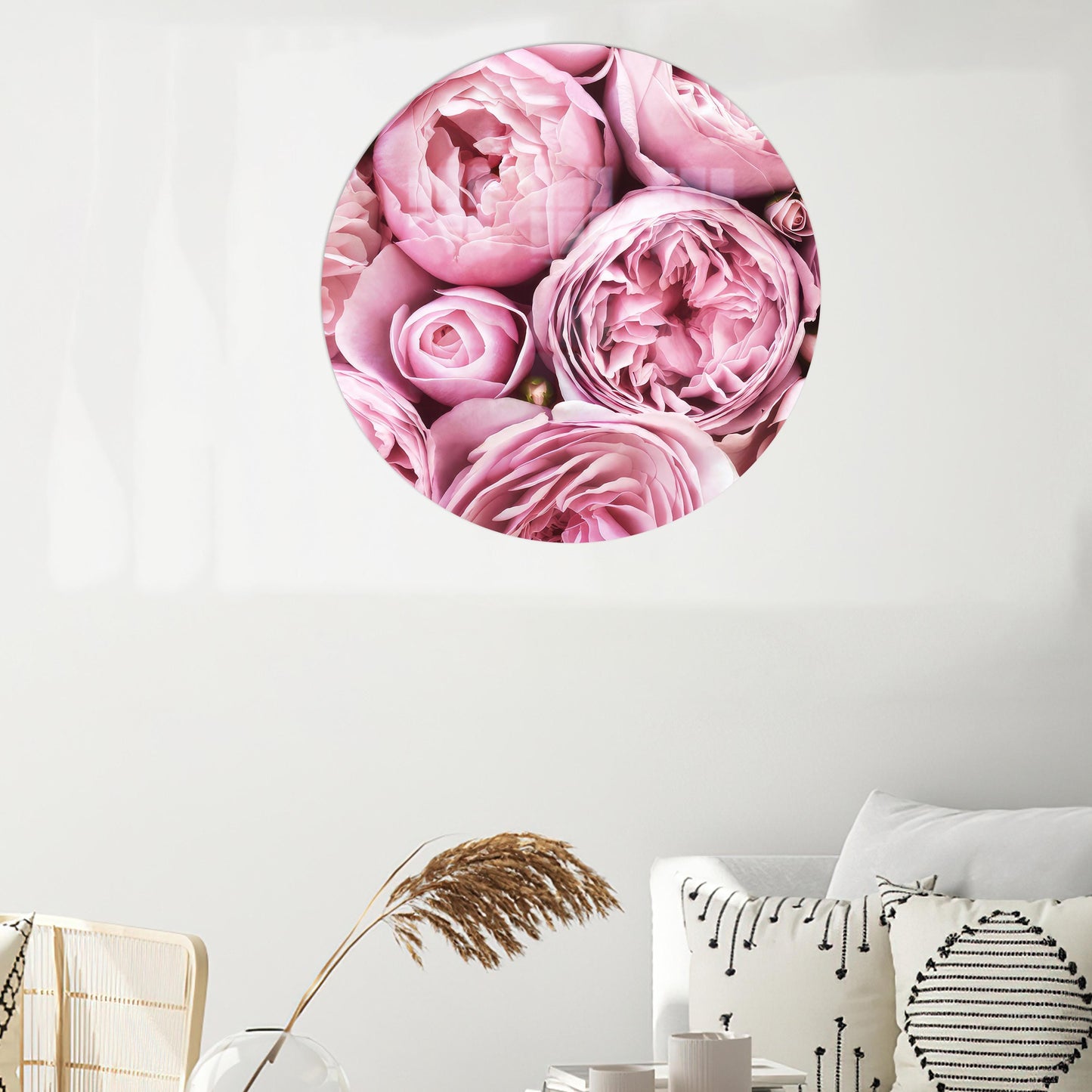 Pink Flowers Botanical Bridesmaid Glass Wall Art