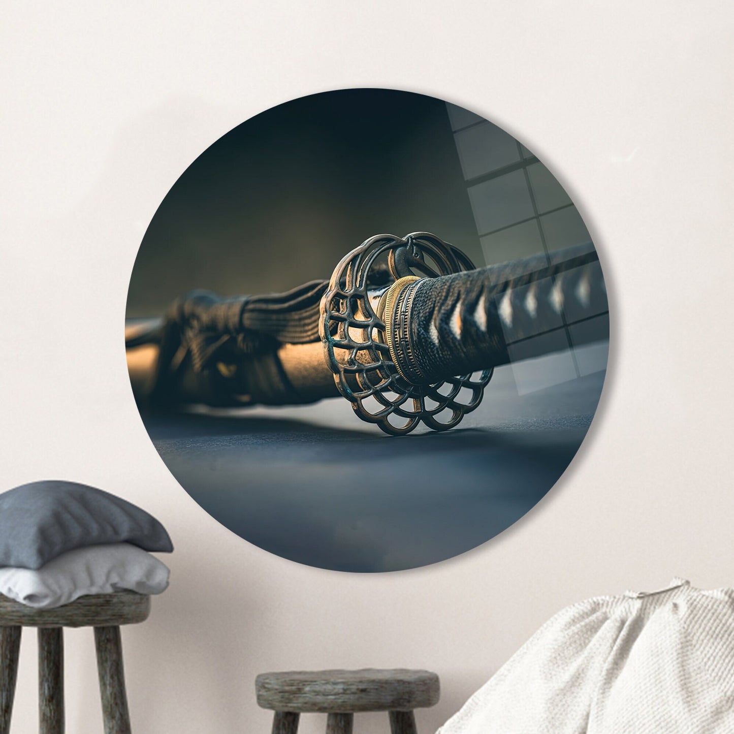 Samurai Blade Katana Sword Glass Wall Art