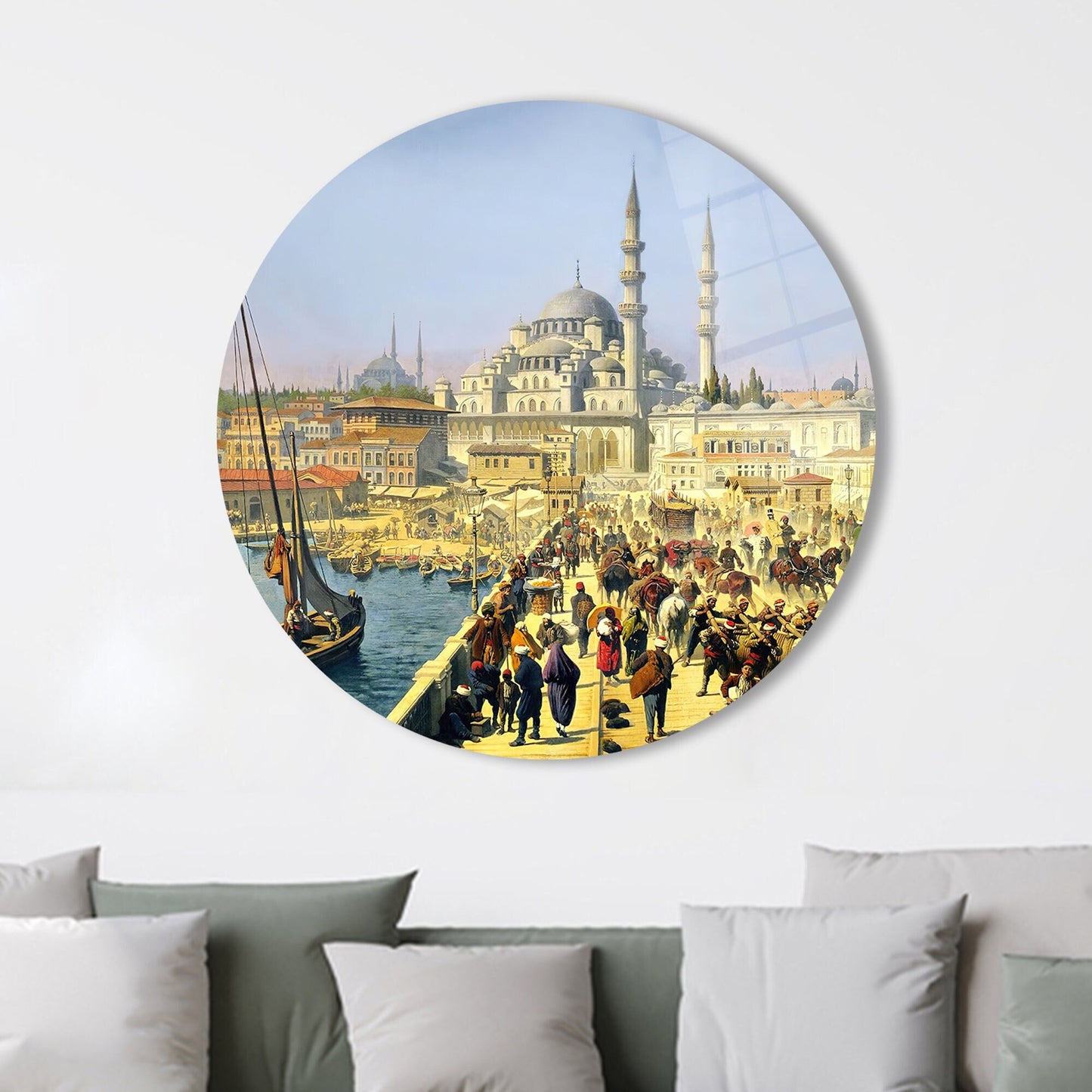 Galata Bridge Landscape Istanbul Glass Wall Art