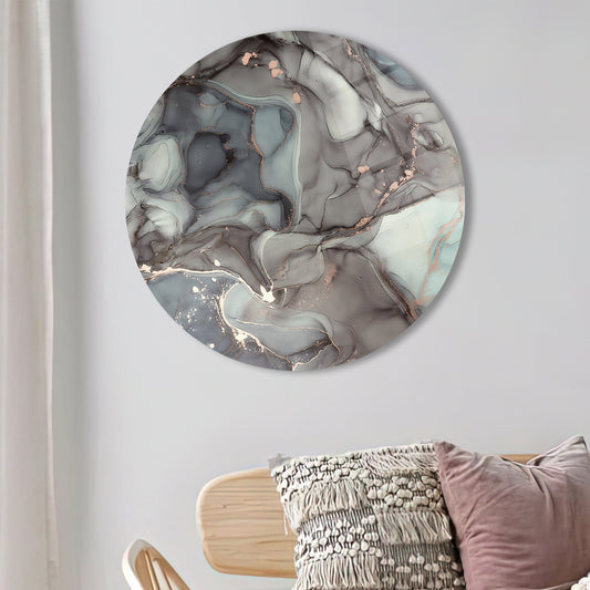 Modern Gray Glass Wall Art - Abstract Tempered Glass Decoration