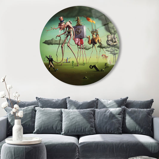 Modern Salvador Dali Wall Art in Tempered Glass, Large 3D Home Gift