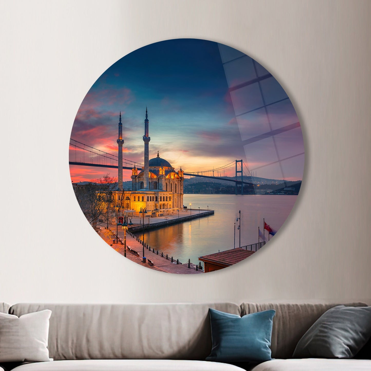 Ortakoy Mosque Istanbul Cityscape Glass Wall Art