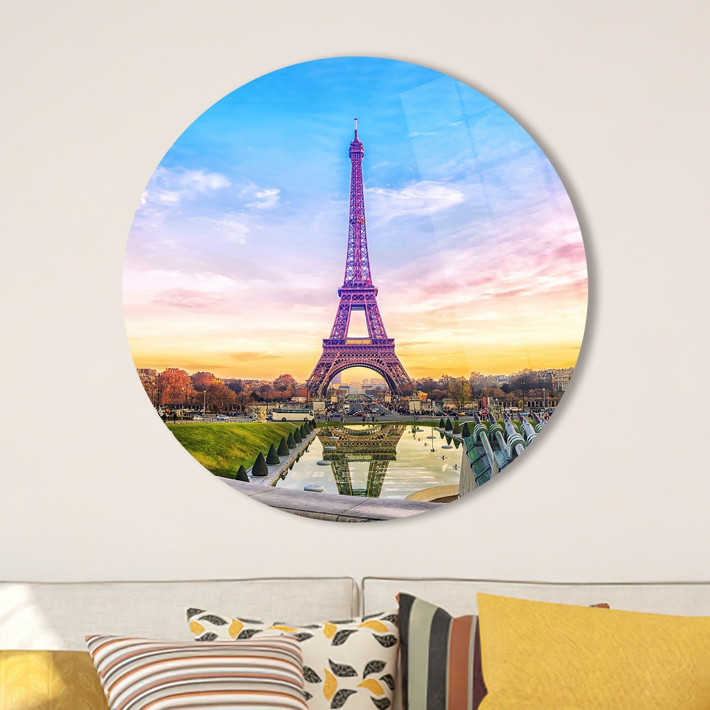 Eiffel Tower 3D Landscape Glass Wall Art